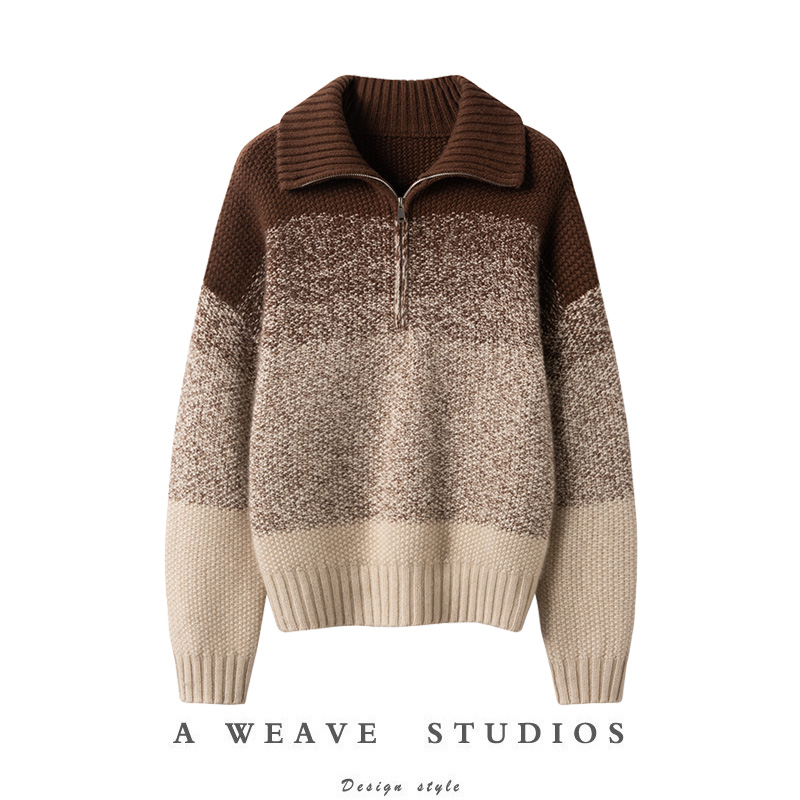 纯山羊绒衫毛衣女宽松型冬季高领