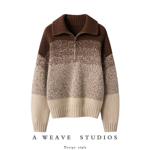 纯山羊绒衫毛衣女宽松型冬季高领