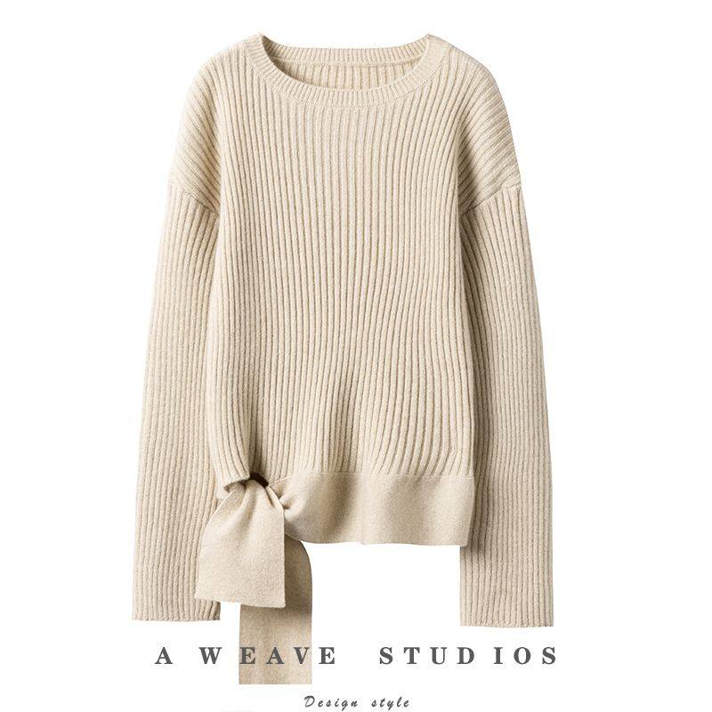 精致细节打败所有~加厚圆领羊绒衫女纯羊绒底摆系带羊绒毛衣宽松,女装/女士精品,羊绒衫,淘宝优惠券,粉丝福利购,淘宝优惠卷