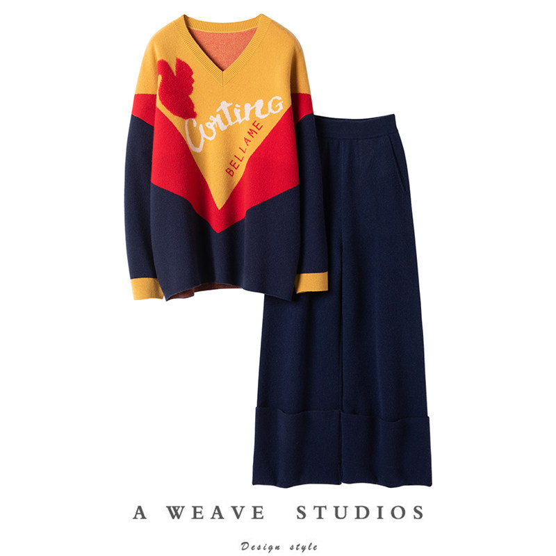 原出秀场款！重磅1250克！羊绒衫套装女纯羊绒毛衣直筒阔腿裤子厚,女装/女士精品,羊绒衫,淘宝优惠券,粉丝福利购,淘宝优惠卷