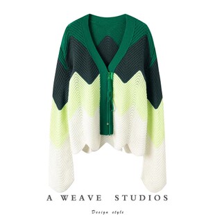 美到沾沾自喜~新款粉色羊绒毛衣开衫女时尚羊绒针织衫外套女宽松