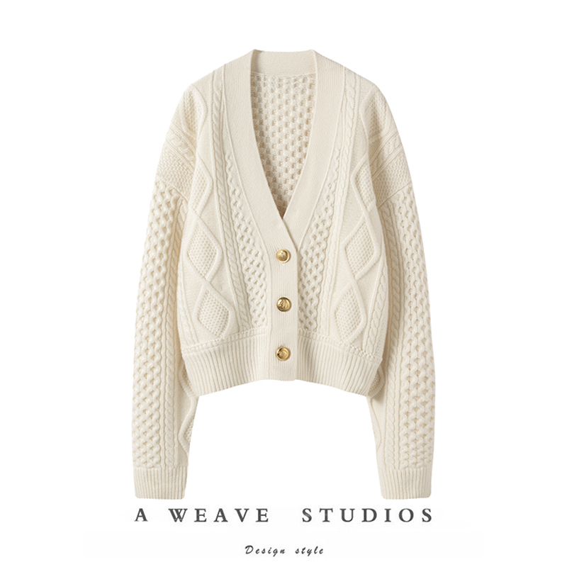 长袖长袖山羊绒针织开衫上衣外套