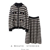 女半身裙毛衣两件套装 珍藏级别塔尖货 1000多克重磅加厚羊绒开衫