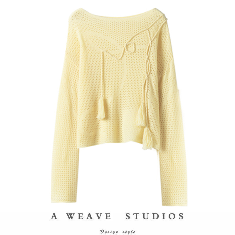 毛衣萨琪尼镂空鹅黄色
