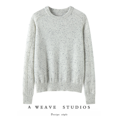 纯羊绒插肩袖点子纱女套头毛衣