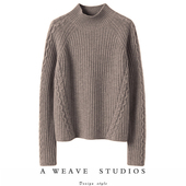 低调有品又好穿 加厚羊绒衫 女100纯山羊绒半高领宽松纯羊绒毛衣