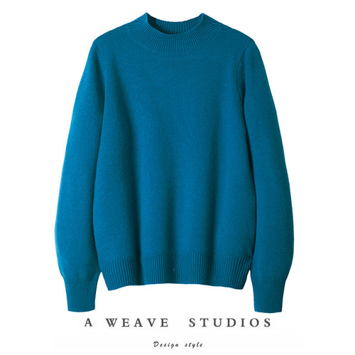 纯羊绒衫半高领宽松新款气质