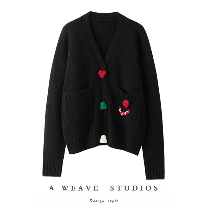 慵懒风针织开衫2024年新款春秋装