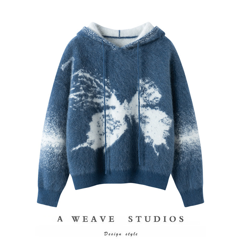 【北美小动物毛毛】&lsquo;蝶恋&rsquo;双面穿高端貉绒 毛衣帽衫男女同款