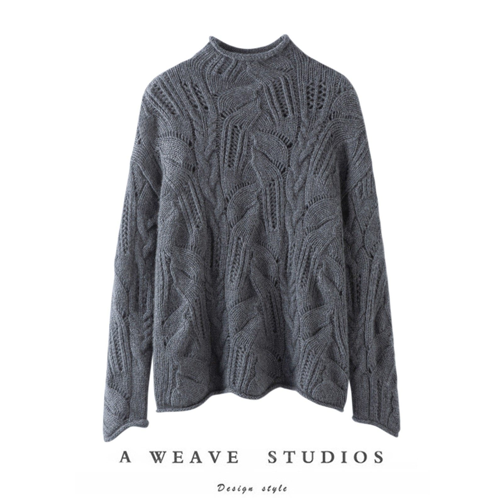 萨琪尼官方正品！100%纯山羊绒衫女镂空秋冬半高领时尚纯色针织衫,女装/女士精品,羊绒衫,淘宝优惠券,粉丝福利购,淘宝优惠卷