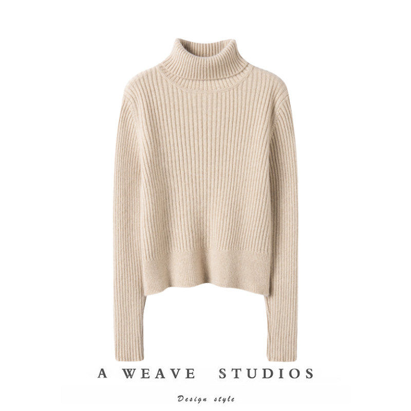 秋冬不可或缺~高领坑条羊绒衫女短款加厚100纯山羊绒套头打底毛衣,女装/女士精品,羊绒衫,淘宝优惠券,粉丝福利购,淘宝优惠卷