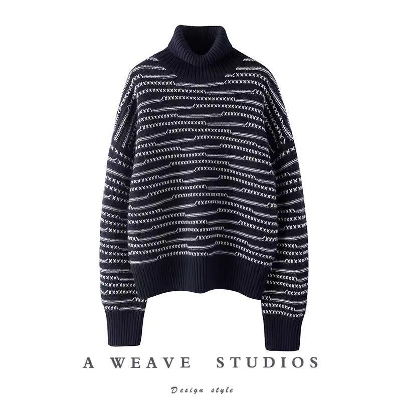 萨琪尼时髦腔调油画艺术品阿拉善山羊绒手工提花高领羊绒衫女毛衣,女装/女士精品,毛衣,淘宝优惠券,粉丝福利购,淘宝优惠卷