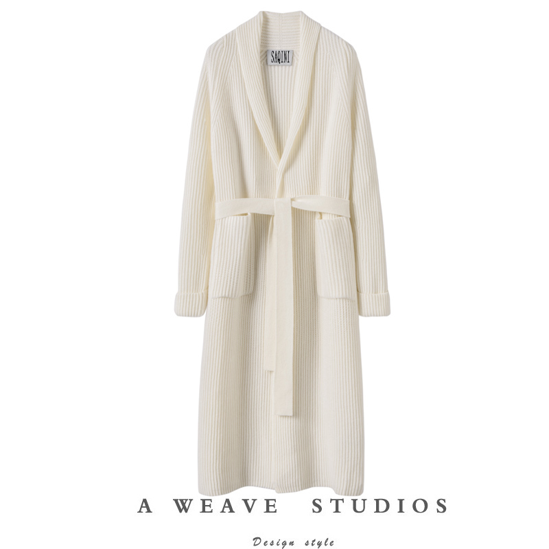 羊绒开衫腰带简洁通勤