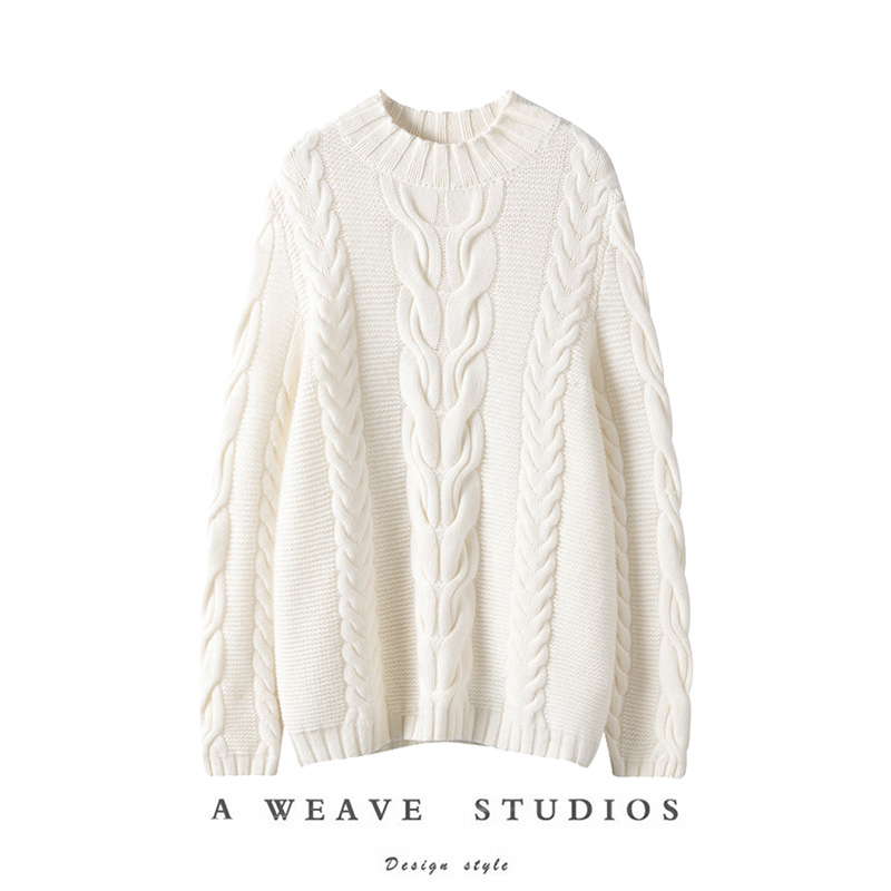 100%纯山羊绒衫女半高领冬季针织