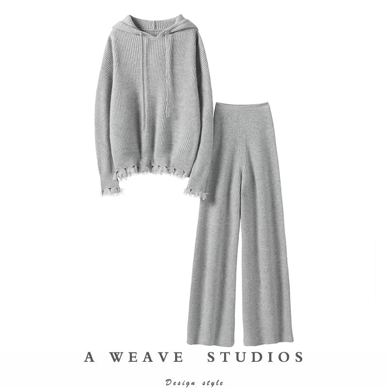 连帽羊绒衫女卫衣羊绒裤女