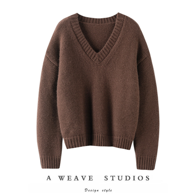 美拉德粗针加厚棒针羊绒衫