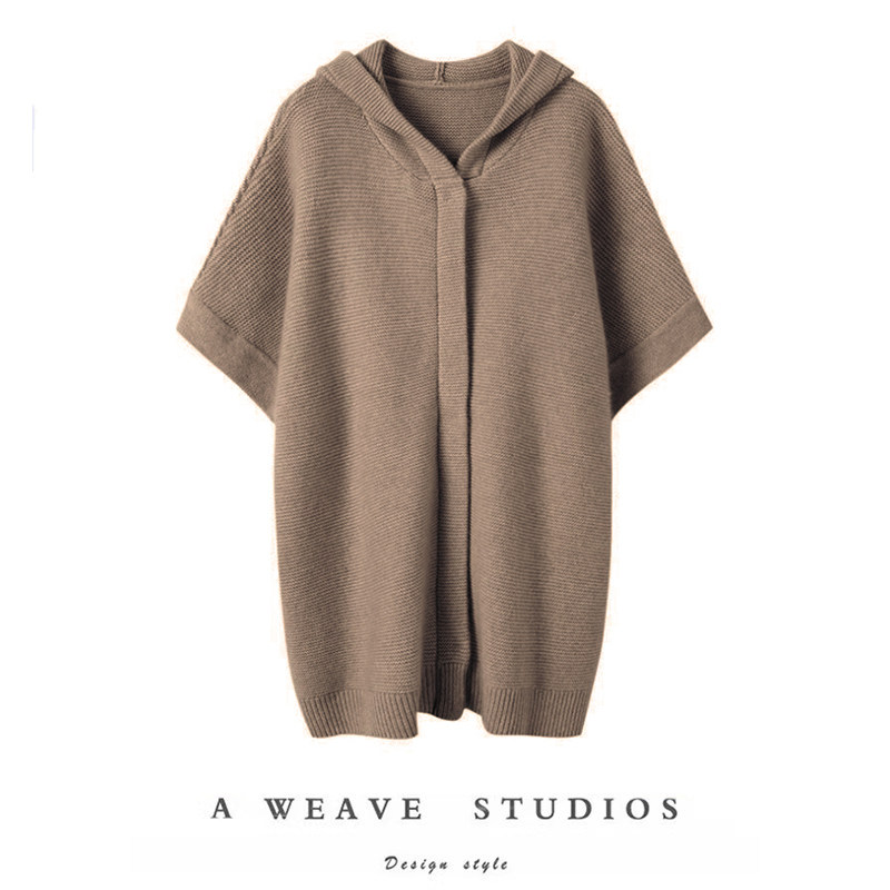 意单！慵懒宽松！秋冬新款100%纯山羊绒衫连帽五分袖加厚开衫外套,女装/女士精品,羊绒衫,淘宝优惠券,粉丝福利购,淘宝优惠卷