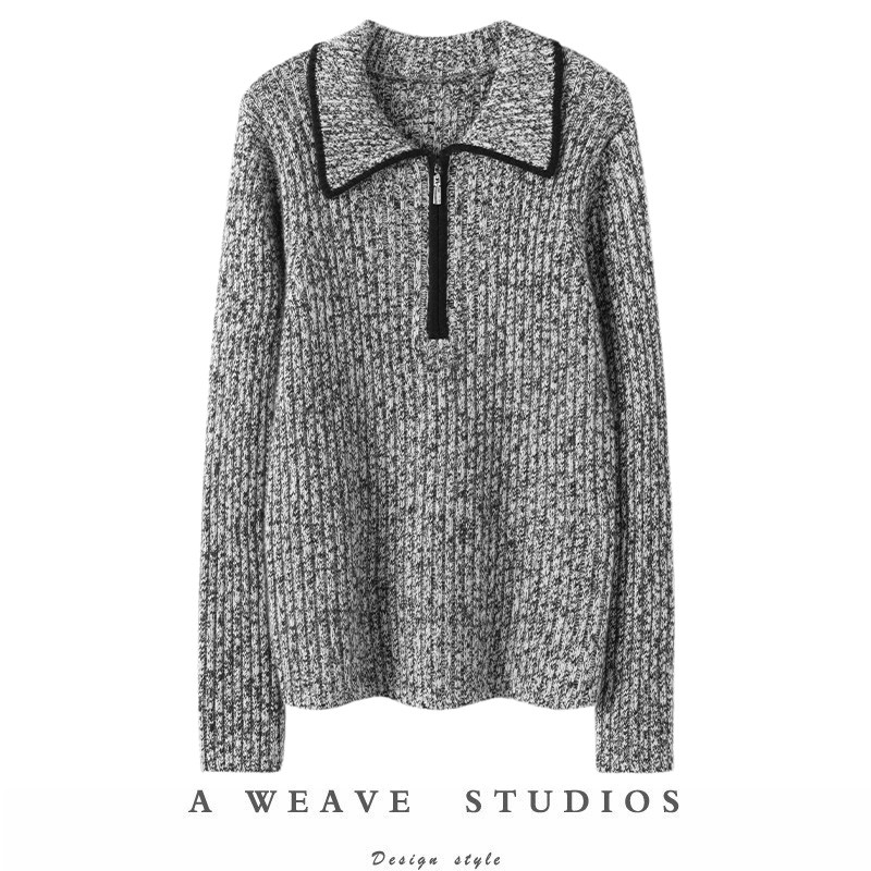 气质优美身型~100%纯山羊绒拉链翻领针织毛衣女长袖内搭针织衫,女装/女士精品,羊绒衫,淘宝优惠券,粉丝福利购,淘宝优惠卷