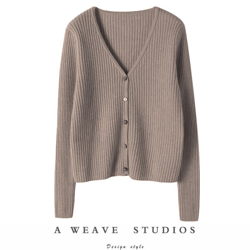 短款羊绒毛衣女外套羊绒开衫气质