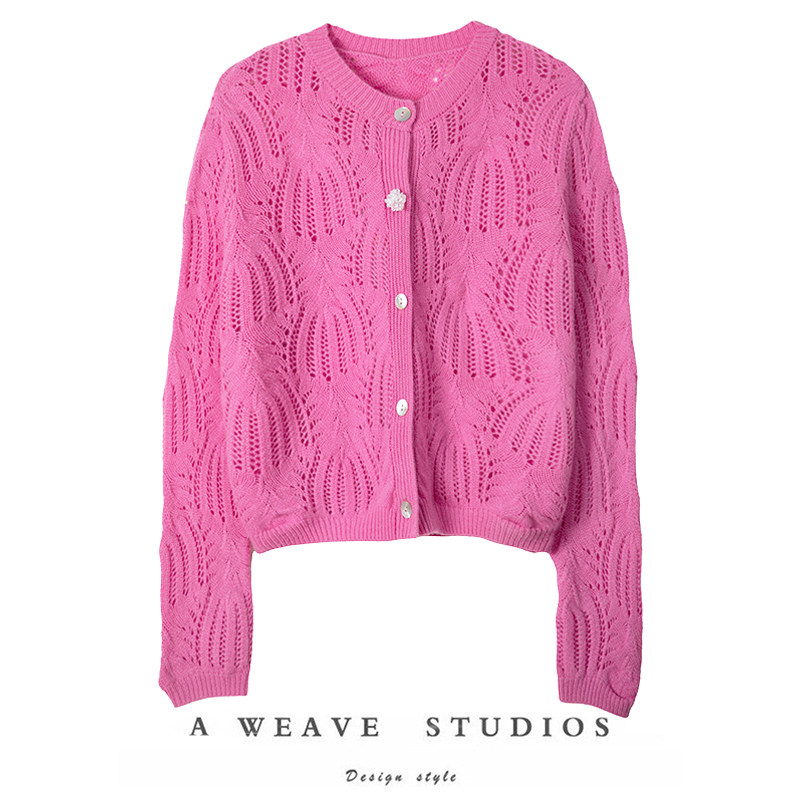 太美了吧！花朵扣羊绒开衫女纯羊绒毛衣镂空针织开衫外套秋冬新款,女装/女士精品,羊绒衫,淘宝优惠券,粉丝福利购,淘宝优惠卷