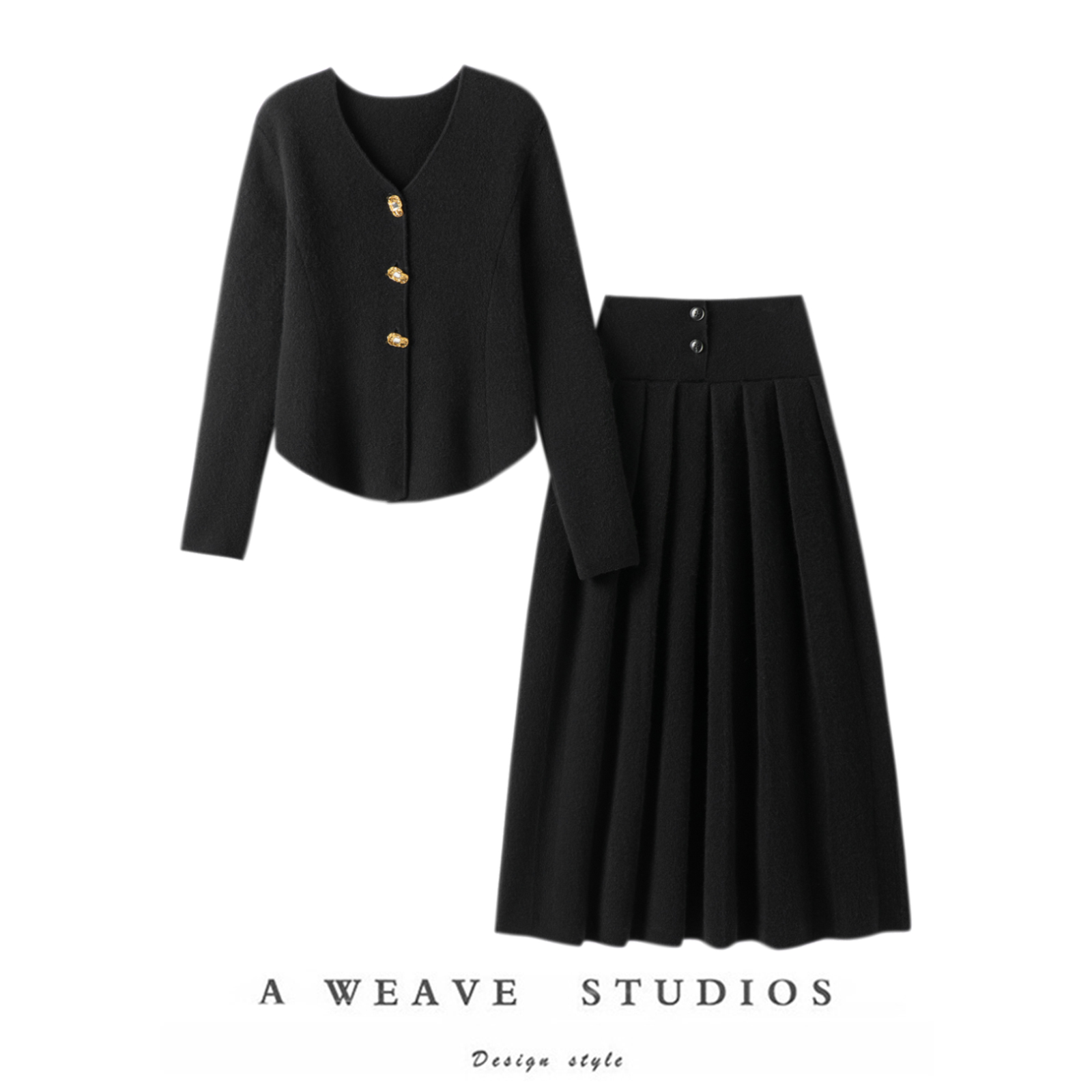 萨琪尼再出王炸！加厚100%纯羊绒开衫女外套半身百褶裙子中式西装