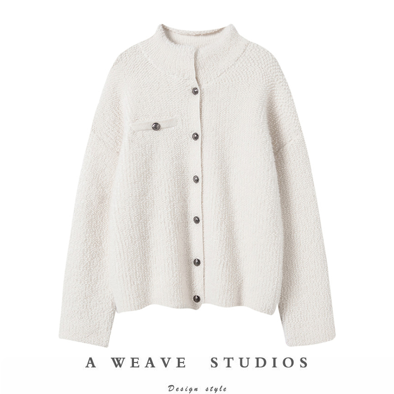 气质藏不住~100%山羊绒衫毛巾圈加厚毛衣开衫女宽松外套秋冬新款