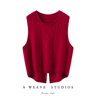 给足你惊喜！针织羊绒衫女马甲无袖后开叉纯羊绒打底衫