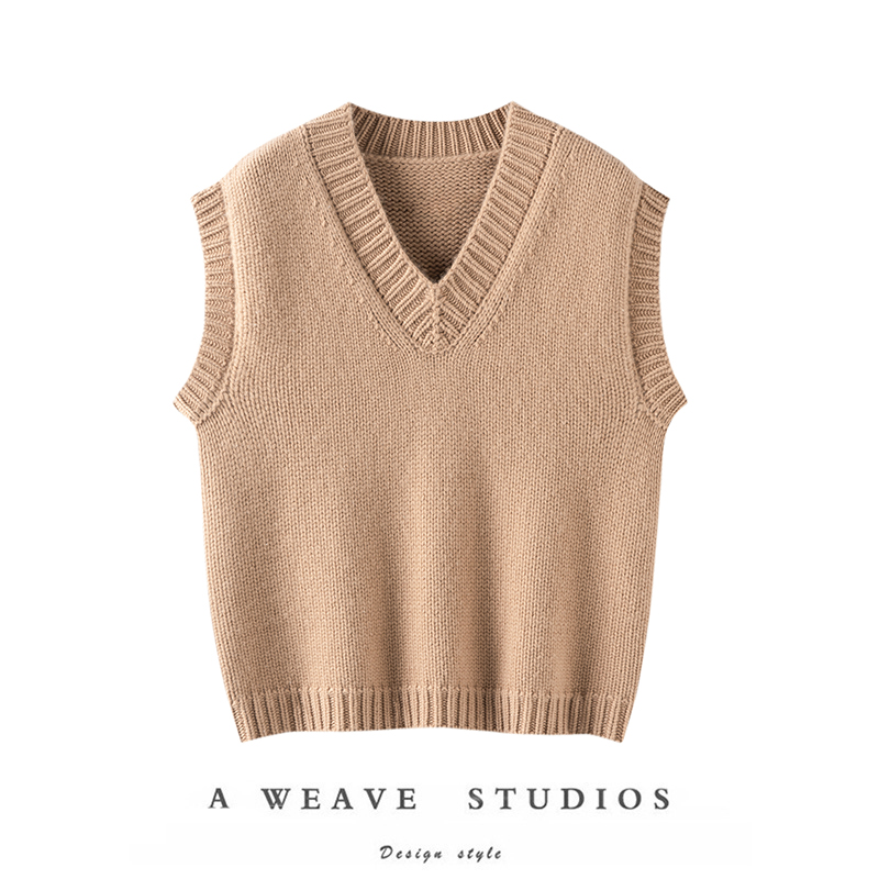 好搭好用V领羊绒背心无袖马甲
