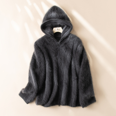 【北美小动物毛毛】’一件过冬‘篙端貉绒连帽女士拉链外套002