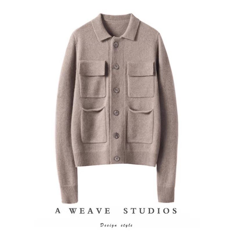 悠悠我心！2026新款100%山羊绒翻领四口袋羊绒针织开衫外套,女装/女士精品,羊绒衫,淘宝优惠券,粉丝福利购,淘宝优惠卷