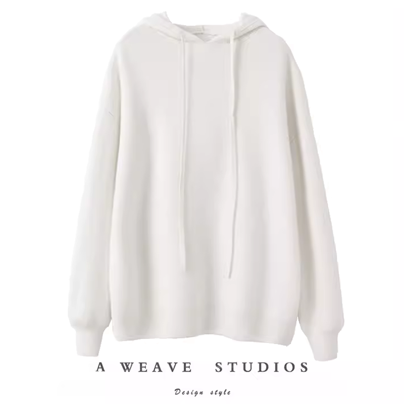 连帽羊绒衫女卫衣加厚毛衣女宽松