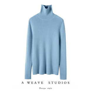 这件真的贼好看~高领羊绒衫女套头修身纯羊绒毛衣针织打底衫秋冬