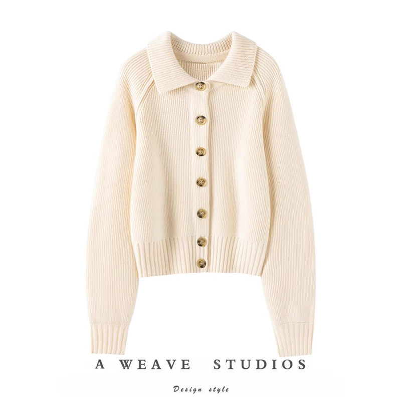 高颜巨美！加厚100%纯山羊绒翻领开衫女25年新款系扣针织外套,女装/女士精品,羊绒衫,淘宝优惠券,粉丝福利购,淘宝优惠卷