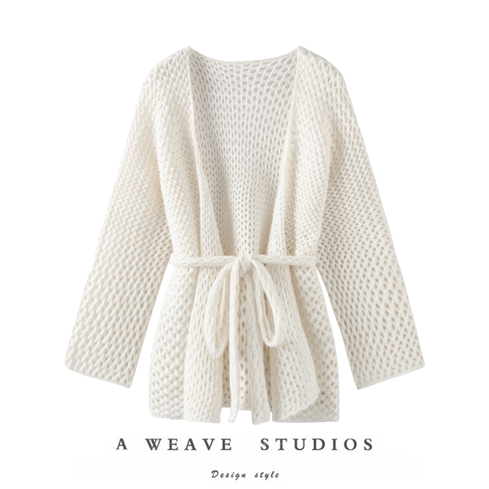 精致松弛新诠释~100%纯山羊绒手工钩针外套设计感春上衣外搭开衫