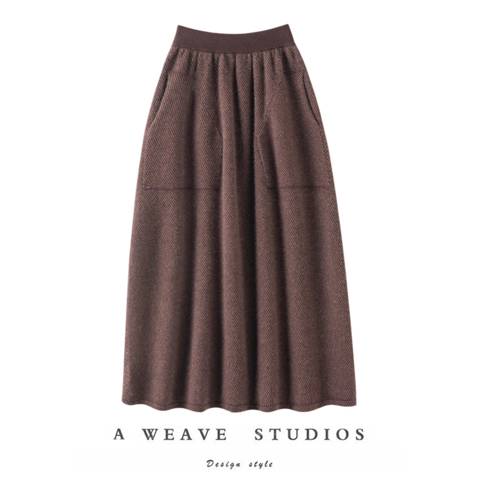 一眼心动！念念不忘~100%纯羊绒半身裙女长款羊绒裙子A字伞裙加厚