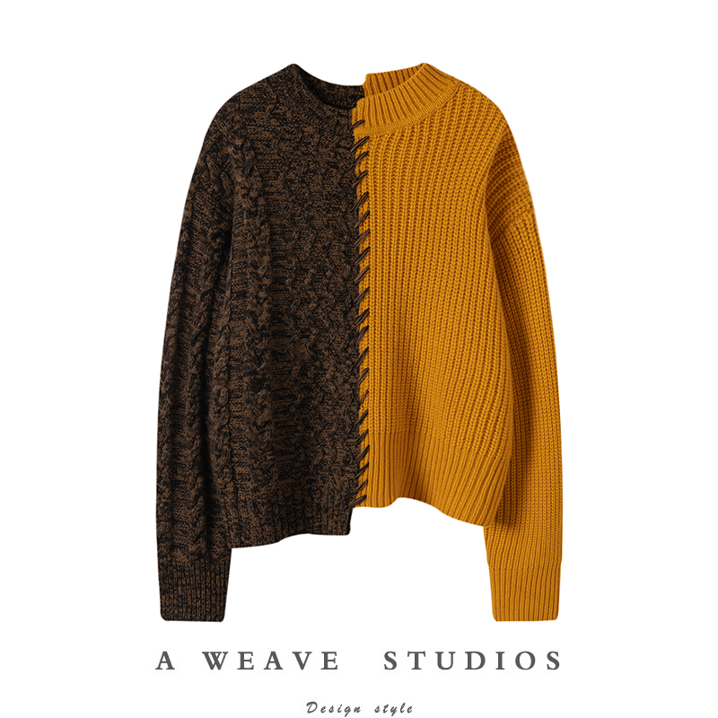 针织衫慵懒设计感纯山羊绒毛衣