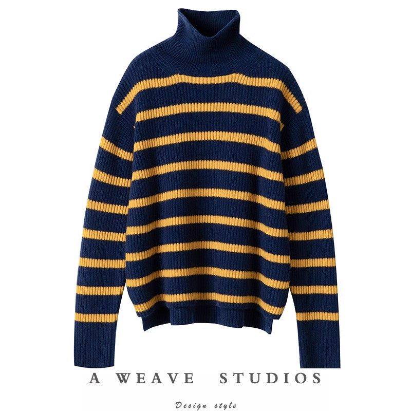 重磅大克重！暖奢翻倍！高领羊绒衫女条纹套头羊绒毛衣女宽松慵懒,女装/女士精品,羊绒衫,淘宝优惠券,粉丝福利购,淘宝优惠卷