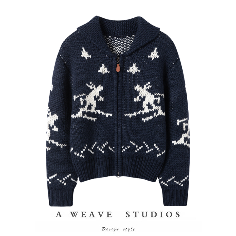 大克重女羊绒宽松长袖针织开衫