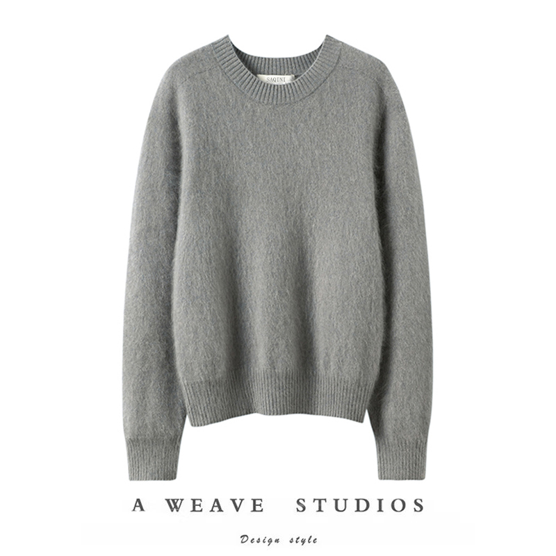 山羊绒拉毛无缝时髦针织衫套毛衣