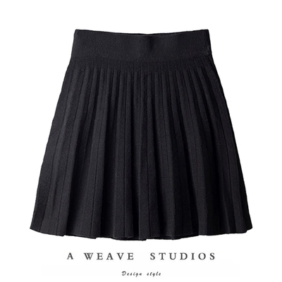 好穿极了~百褶羊绒半身裙显瘦A字小个子短裙女针织半裙子2025新款