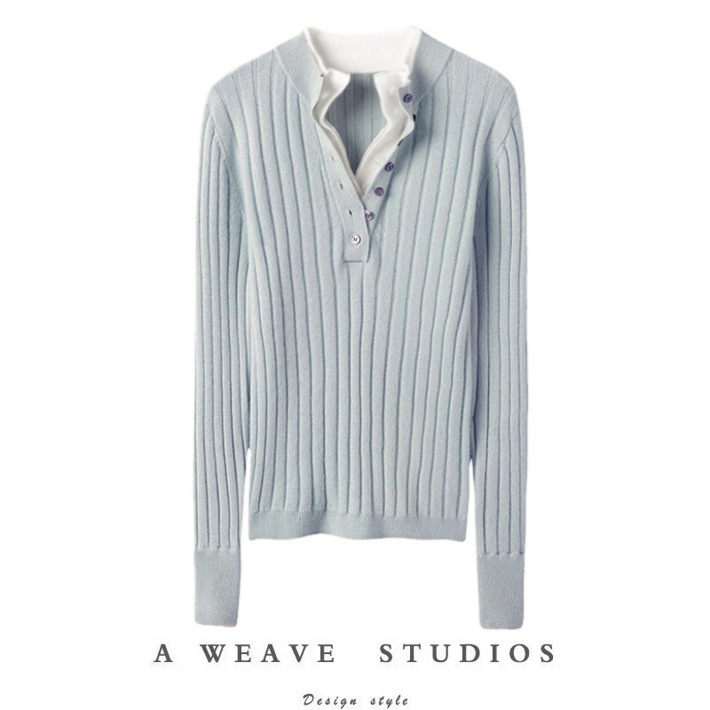 精致知性优雅！双领山羊绒衫女纯羊绒毛衣针织打底衫套头秋冬新款