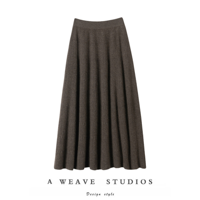 纯山羊绒半身裙子女长款A字