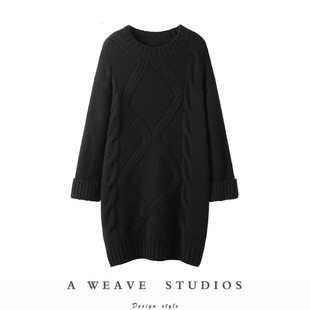 大冷天一件就足够了！重工加密织法羊绒衫中长款纯羊绒毛衣连衣裙