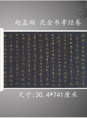 赵孟頫泥金行书孝经名家书法字