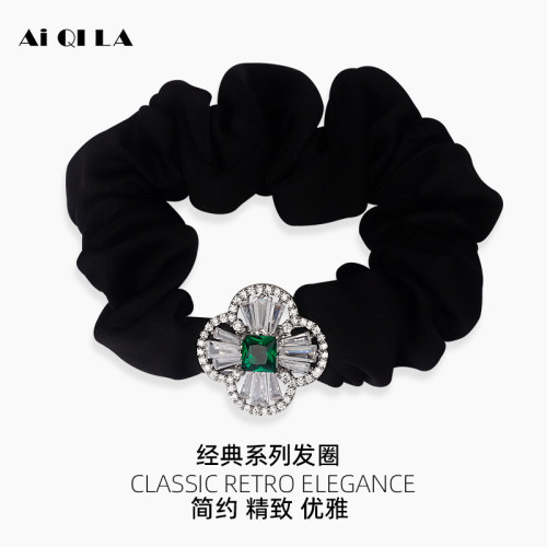 AIQILA新款发圈法式优雅四叶草