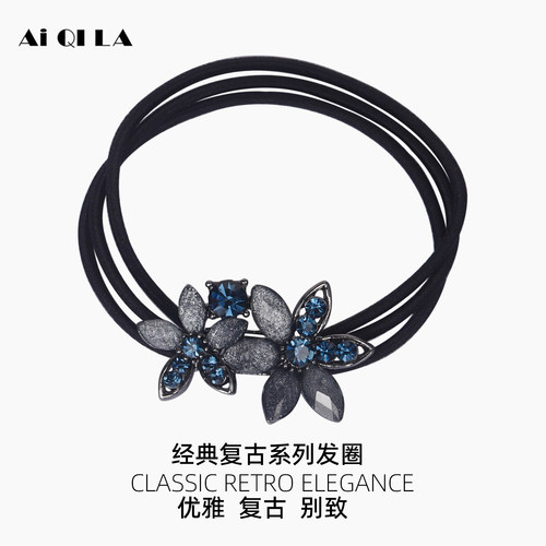 AIQILA复古繁花复古碎花发圈新款