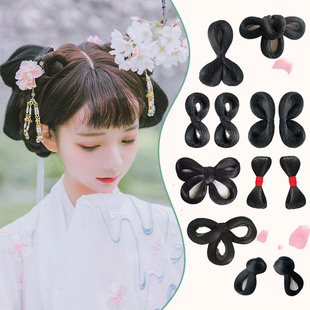 古风假发牛角包秃子乐麻花垫发包古装汉服造型花千骨明制发环发髻