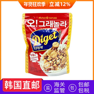 郑雅贤同款韩国MARKET O dige全麦高纤维巧克力麦粗粮荞麦饼干