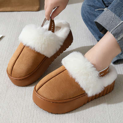 毛毛拖鞋女外穿冬季百搭雪地靴