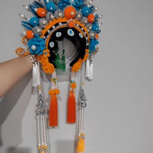 可以戴的手工凤冠扭扭棒戏曲头饰原创戏曲发箍凤冠手工编织材料包